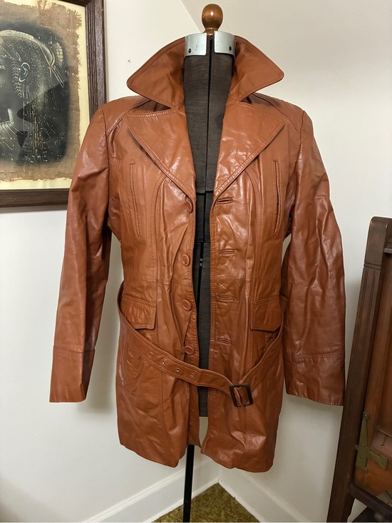 Martini Ranch Other - Martini Cognac Brown Leather Jacket with Removable Faux Fur Lining